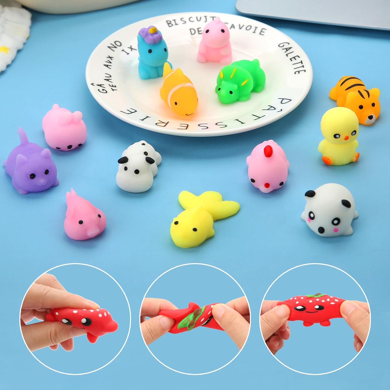 30-Pack Kawaii Squishy Toys – Mini Animal Mochi Party Favors