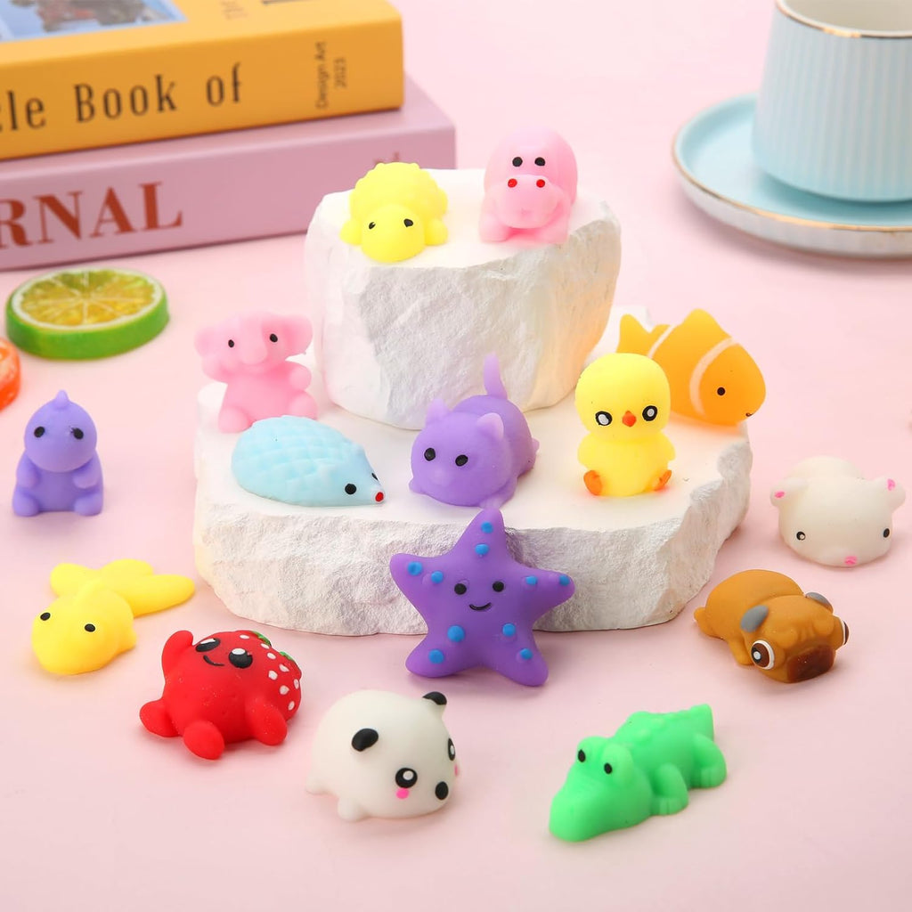 30-Pack Kawaii Squishy Toys – Mini Animal Mochi Party Favors